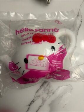Sanrio Hello Kitty White Tea Pot Toy with Red Bow